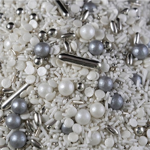 Confetis Prateado e Branco